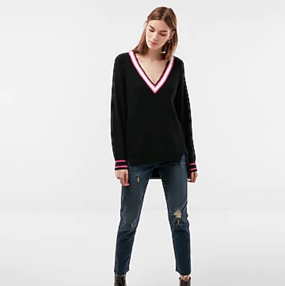 NEW Express chunky knit sweater oversized stripes - Picture 1 of 6